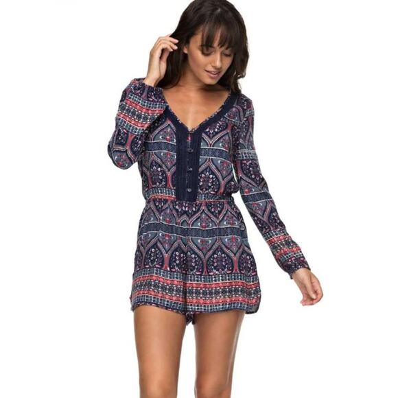 Roxy Feed The Rhythm Romper Long Sleeve Size Small - Picture 1 of 8